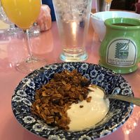 Soy yogurt with orange blossom granola at Old Caledonian Bed & Breakfast in Caledonia