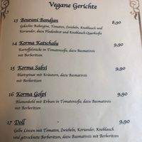 Es gibt noch weitere vegane Optionen plus Mittagstisch at Ariana Restaurant in Hamburg