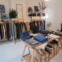 men's clothes upstairs at Sway in Leuven