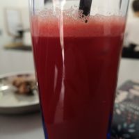 Beetroot, carrot and apple juice at O.DA in Sibenik