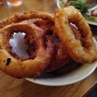 My onion ring starter at Ladybower Inn in Hope Valley