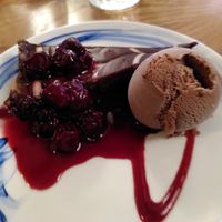 Chocolate tart to finish at Ladybower Inn in Hope Valley