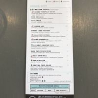 Food Menu 1 at The Grand Cantina in Windsor