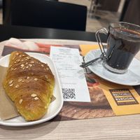 Vegan turmeric croissant and Americano  at VCE - Rustichelli & Mangione in Venice