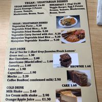 Cafe Nui vegan menu at Cafe Niu in Glasgow