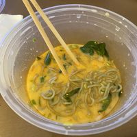 creamy vegan ramen with spinach noodles (obvi picked up) at Love Ramen in Lancaster