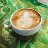 Great oat milk coffee  at Lovelocks in Liverpool