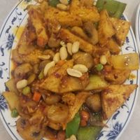 Kung Pao Tofu with veggies and peanuts. Delicious and spicy! at Grand China in Greer