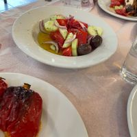 Salad - tomato’s, cucumbers olives, red onion. at To Kati Allo in Athens