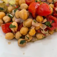 Chickpea salad, deliciously spiced. at To Kati Allo in Athens