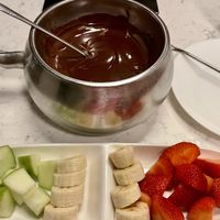 Chocolate dessert fondue w/fruitt  at The Melting Pot in Raleigh