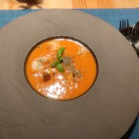 Tomato soup with bread instead of croutons at aufatmen in Leutasch