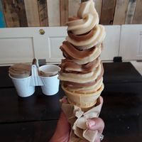 Choc vanilla twist at Scoop Shack in Ogunquit