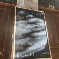 Vegan menu  at Nyn & Aei in Crete