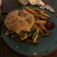 Sorry i started eating this before I got a good pic but thats what cocktails will do to you. The point is it was very yummy haha  at Food for Thought in Ogunquit