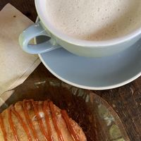 Soy Milk Chai Latte and a Vegan Sofritas Empanada with Guava Sauce.  at Black Crow Coffee Co - 1st Ave in St Petersburg