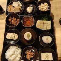 Yuba set (vegan) and on top tofu set (vegetarian) at Noguchiya  in Takayama