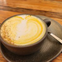 Golden latte at Donna Vegana in Mallorca