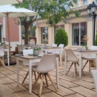 Outside tables  at Donna Vegana in Mallorca