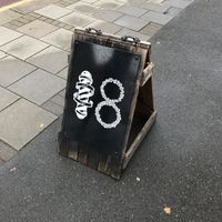 No.18 sign outside at No. 18 Coffee House in Tamworth