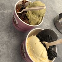 vegan sacher, pistaccio, maracuja & black hawaian  at Piran Pirano PastIccerIa in Piran