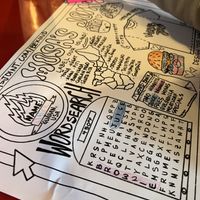 So fun! Kids coloring papers.   at Mosa's Joint in Guam