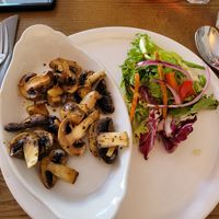 Mushrooms in garlic starter at The Captain's Table  in Barmouth
