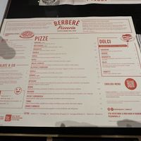 Menu  at Berberè in Verona