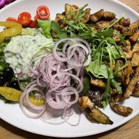 Gyros with vegan tzatziki   at Mohren Wirtshaus in Ravensburg