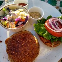 The vegan burger at The Green Temple in Redondo Beach