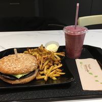 Galaxie Burger, fries and smoothy  at Copper Branch in Strasbourg
