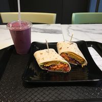 Falafel and smoothy at Copper Branch in Strasbourg