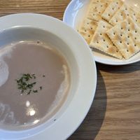 Nut soup and crackers  at Nanahoshi Curry in Kanazawa
