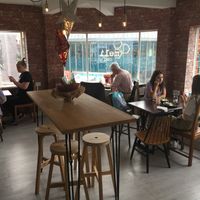 Window view at Meli Cafe in Newcastle Upon Tyne