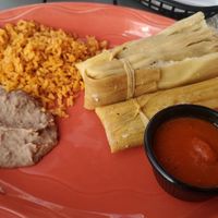 Vegan black bean tamales. Rice & bean portions could be better. at Su Casa Restaurante in South Haven