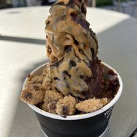 Chocolate churro freeze: almond drizzle, cacao drizzle, extra cookies  at Pressed Juicery in Palo Alto