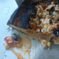 Vegan fireball calzone at Woody's Stonebaked Pizza Co in Paisley