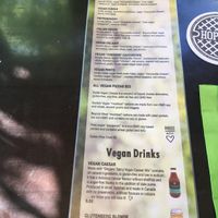 Vegan menu at Arugula in North Bay