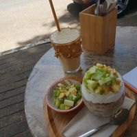 Pbb & chia pudding yammi at Cafe Miriam in Raanana