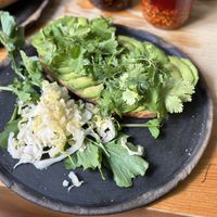 Avocado toast  at Boulenc in Oaxaca