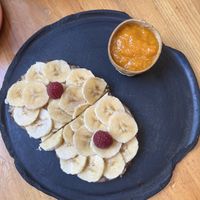 Banana pb toast  at Boulenc in Oaxaca