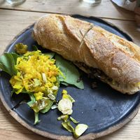 Mushrooms ciabatta  at Boulenc in Oaxaca