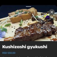 Veal on menu  at Fine Sushi in Belgrade