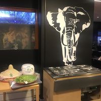 This side is the all vegan buffet with 8 all vegan choices plus salad, injera and I think rice (I always stick with the injera) at Zaion Horn of Afrika in Umea