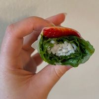 inside strawberry and avocado roll  #Veganuary at Goi Cuon in San Diego