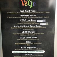 Menu  at VeGo in Puyallup
