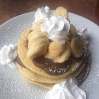 Vegan chocolate and banana pancakes at Stag Coffee in Canterbury