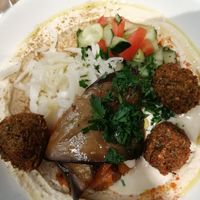 Hummus and Salads Bowl at Hummus Bar - Király Utca in Budapest