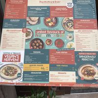 Menu- lots of choices we’ll marked  at Hummus Bar - Király Utca in Budapest