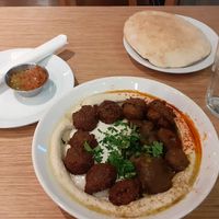Gigantic falafel plate! at Hummus Bar - Király Utca in Budapest